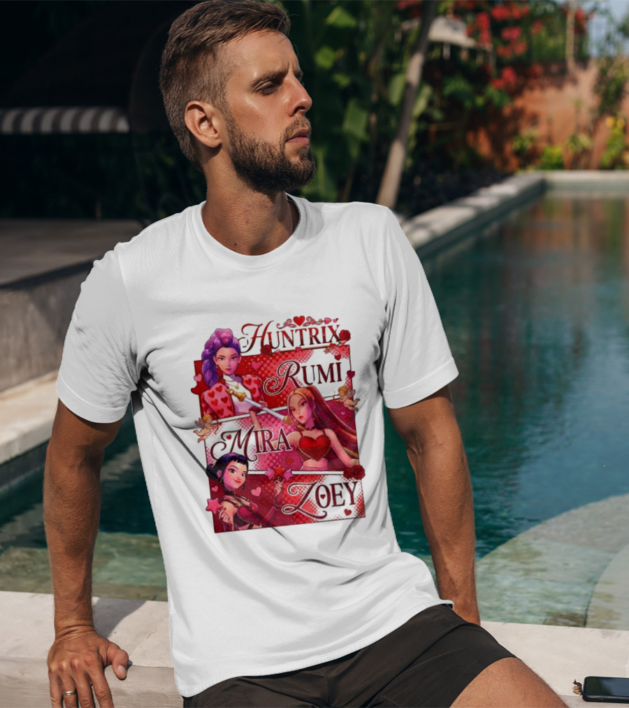 Saja Kpop Idol Huntrix Rumi Mira Zoey Valentine’s Day T-Shirt