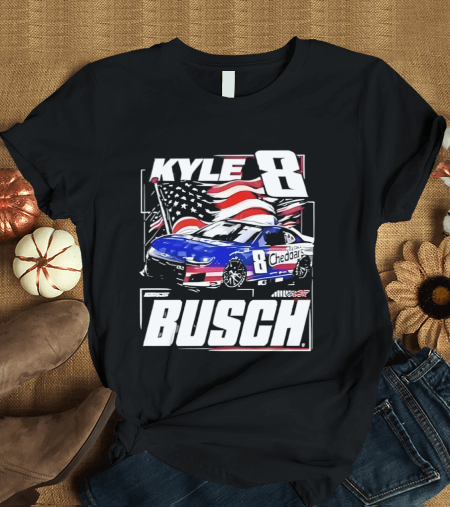Kyle Busch 8 And His Car NASCAR Driver Cheddar’s Kitchen T-Shirt