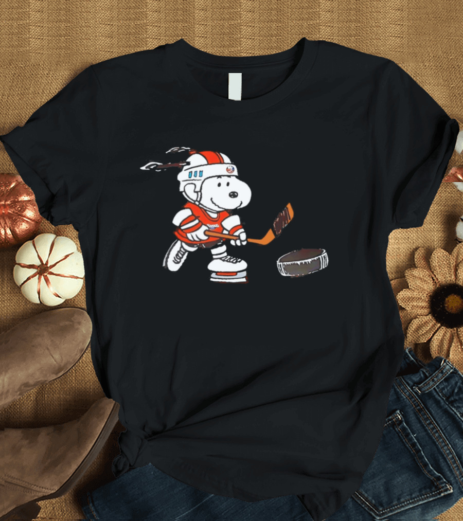 New York Islanders Peanuts Snoopy Hockey Night 2026 T-Shirt