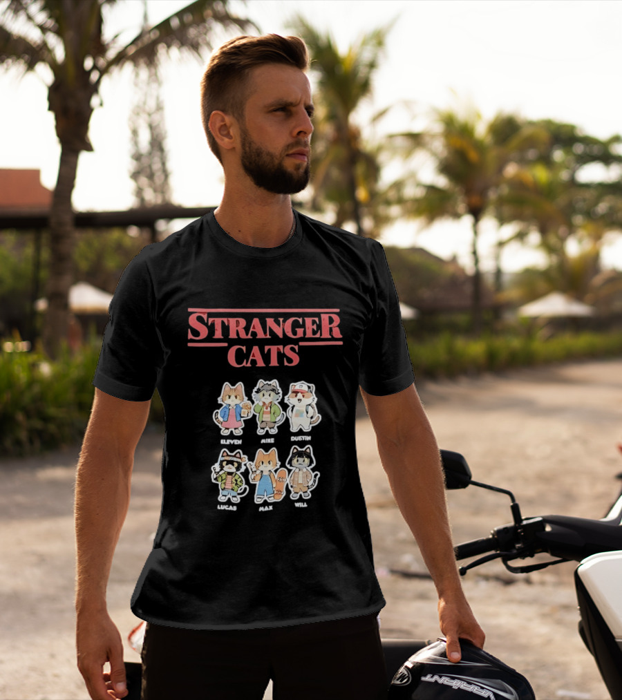 Stranger Cats Eleven Mike Dustin Lucas Max Will Characters T-Shirt