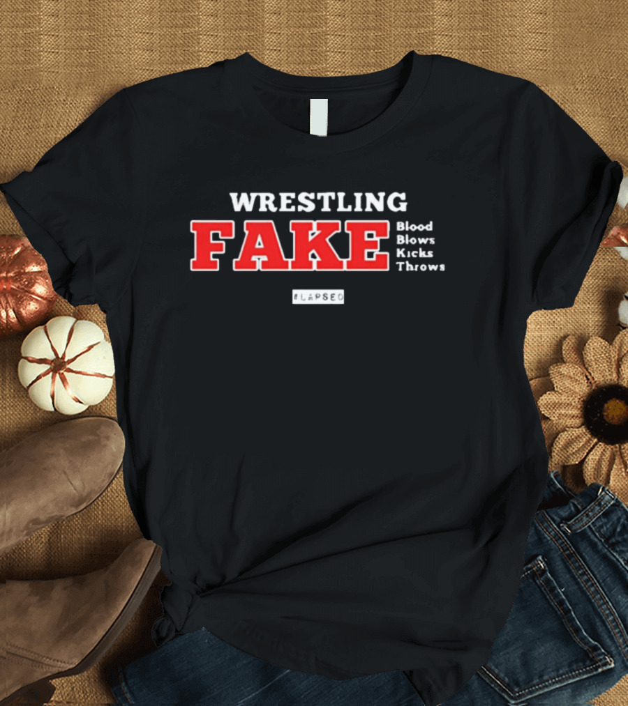 Wrestling Fake Blood Blows Kicks Throws Black Lapseo T-Shirt