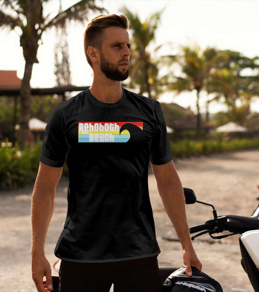 Rehoboth Beach Vintage Rainbow Wave T-Shirt