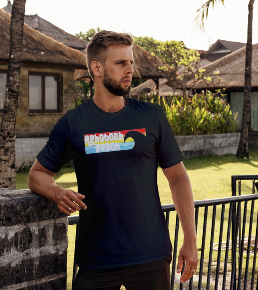 Rehoboth Beach Vintage Rainbow Wave T-Shirt