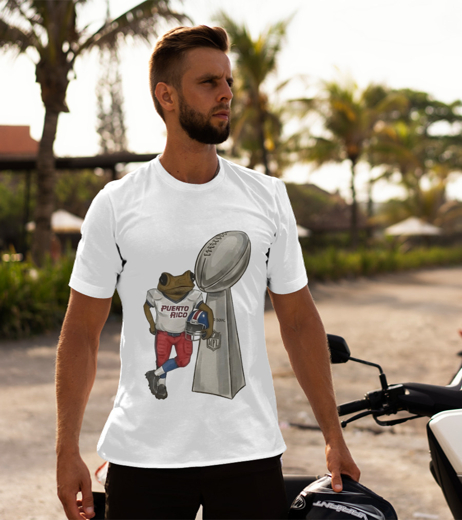 Bad Bunny Benito Bowl Puerto Rico Coqui Frog NFL Super Bowl Halftime Football T-Shirt
