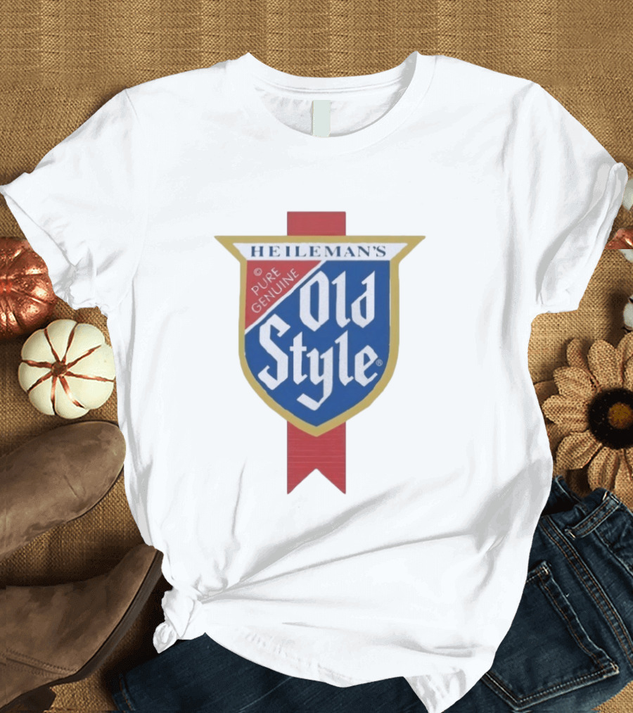 Old Style Beer Heileman's Pure Genuine Iconic Branding T-Shirt