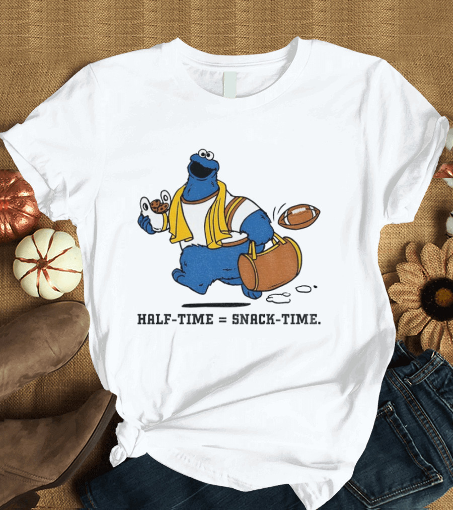 Cookie Monster Halftime Snack Time Football Fun T-Shirt
