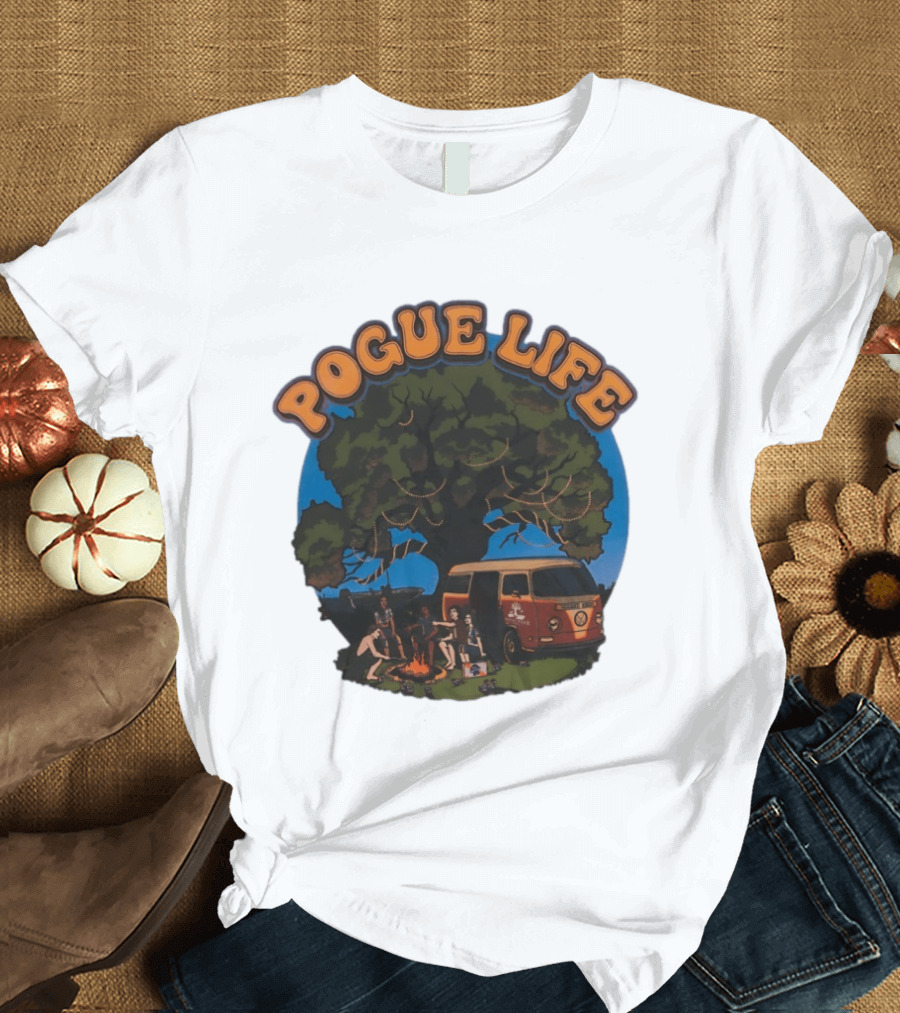 Pogue Life Camping Van Adventure Under Tree With Friends T-Shirt