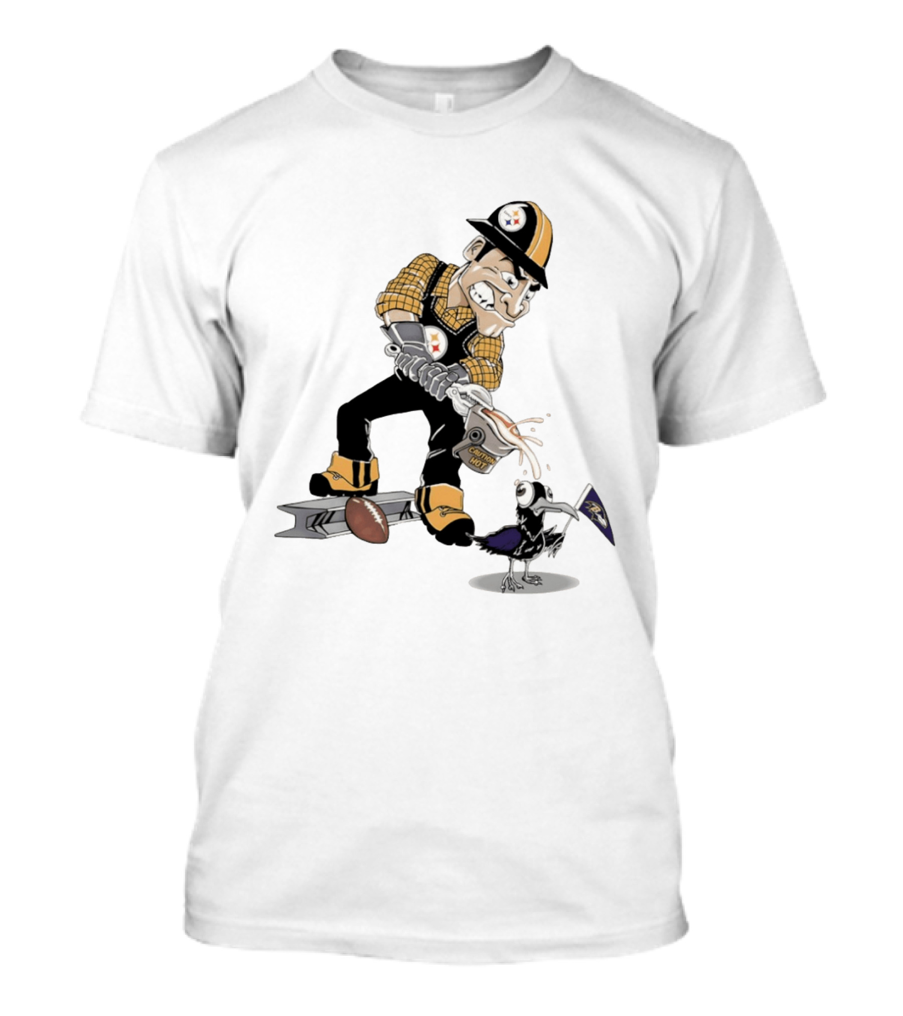 Steely McBeam Caution Hot Vs Baltimore Ravens Meme T-Shirt