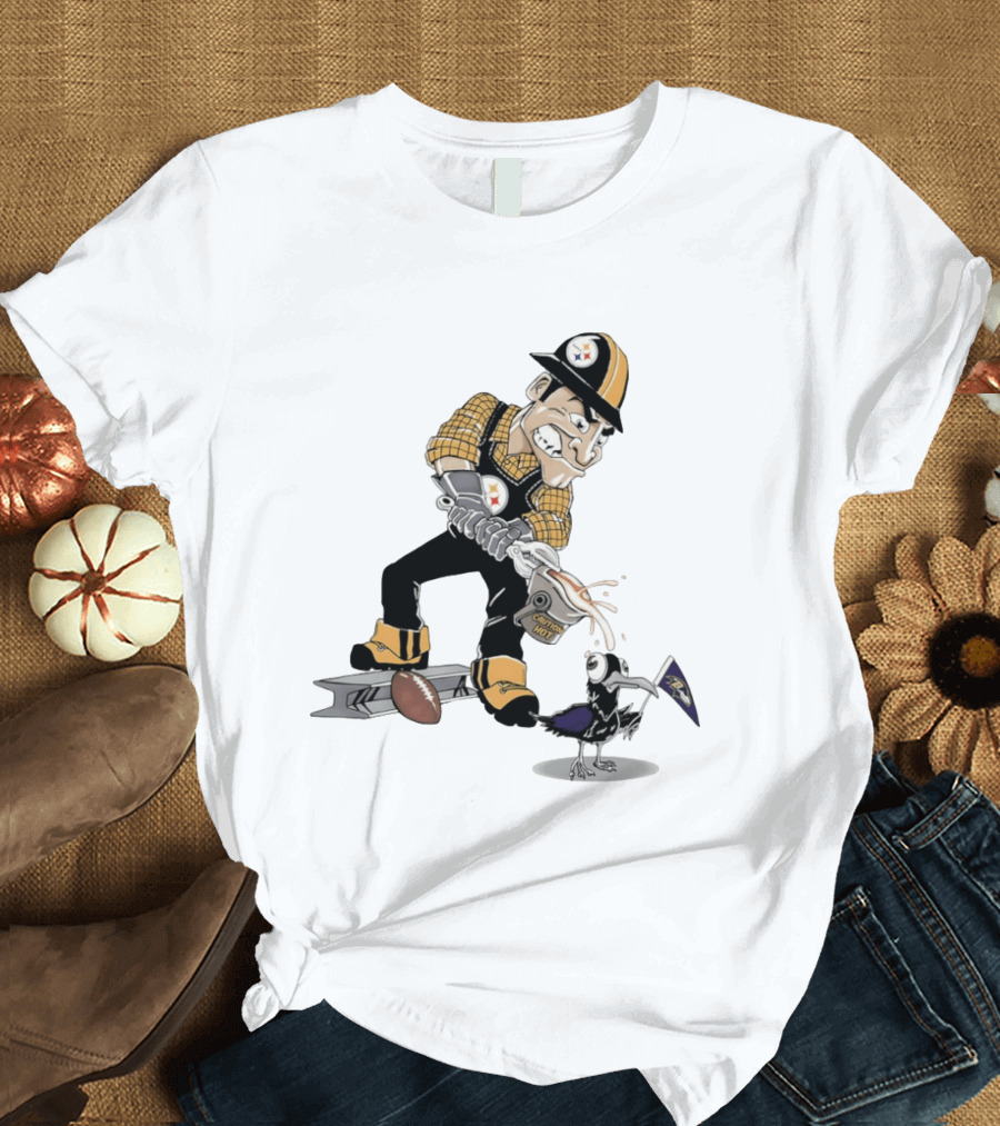 Steely McBeam Caution Hot Vs Baltimore Ravens Meme T-Shirt