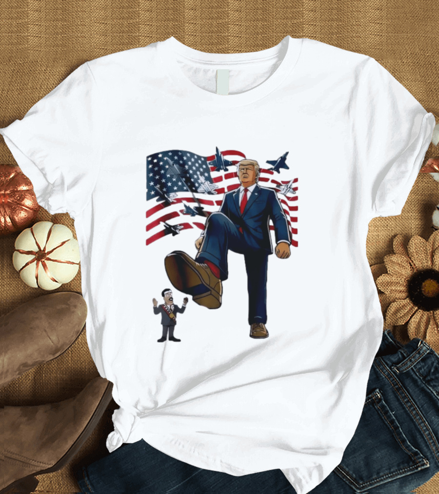 Trump Venezuela Oil Nicolas Maduro 2026 Fighter Jets American Flag T-Shirt