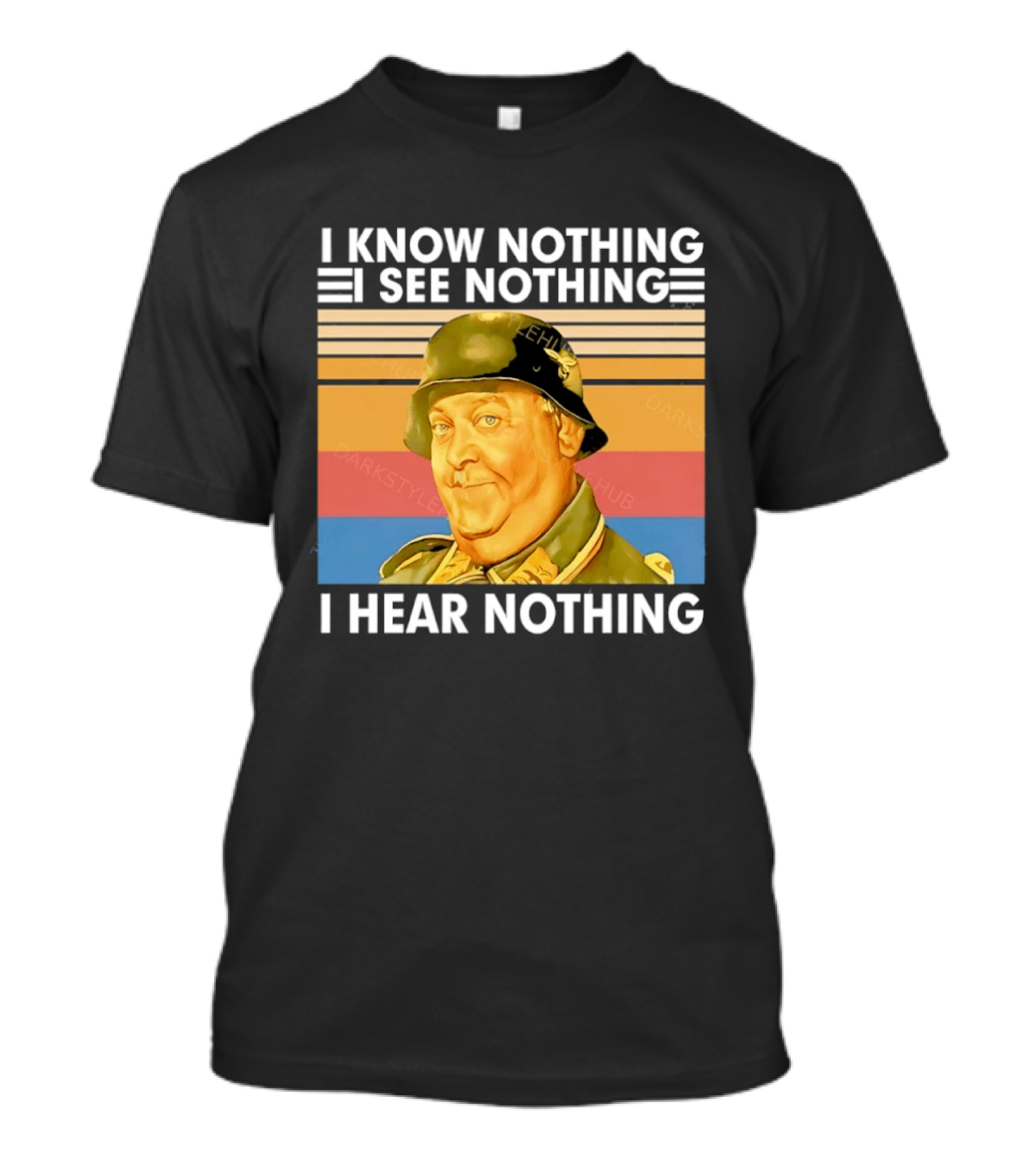 Sergeant Schultz Vintage I Know Nothing I See Nothing I Hear Nothing T-Shirt