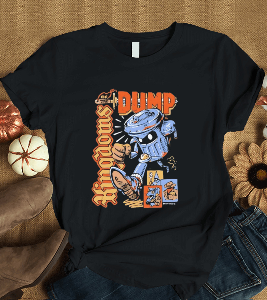 Kingdoms Of The Dump Cartoon Trash Can Character Fighting Adventure T-Shirt