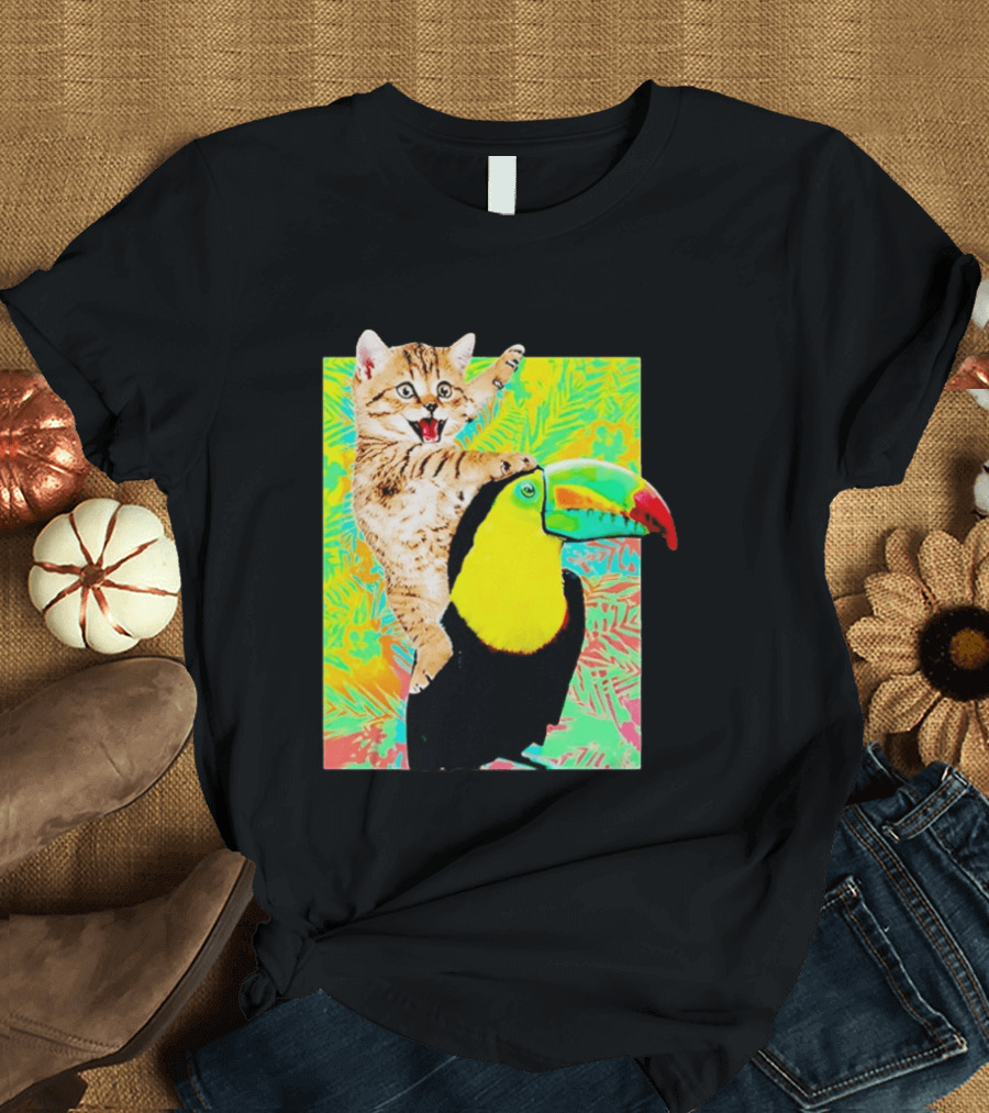 Liv And Maddie Joey Rooney Cat Toucan Ride Vibrant Animal Adventure T-Shirt