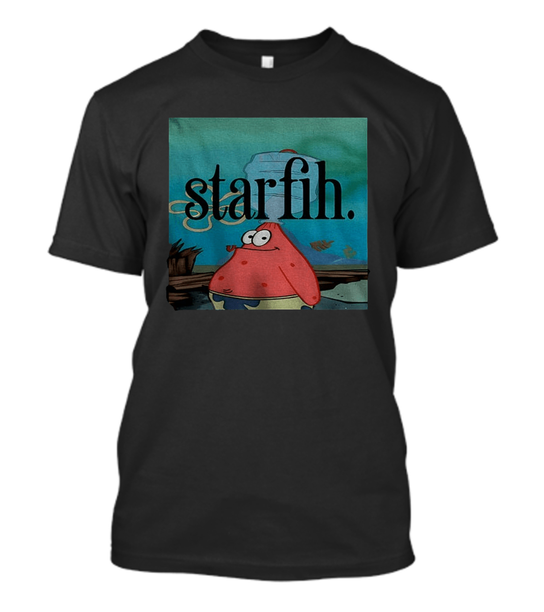 Starfih Meme Character Underwater Scene T-Shirt