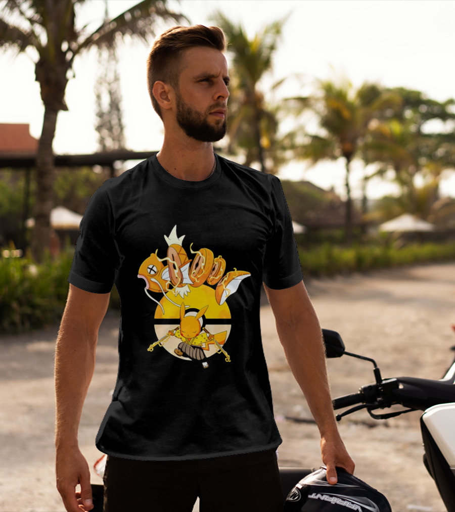 Magikarp And Pikachu Thunder Sashimi Showdown Ultimate Battle T-Shirt