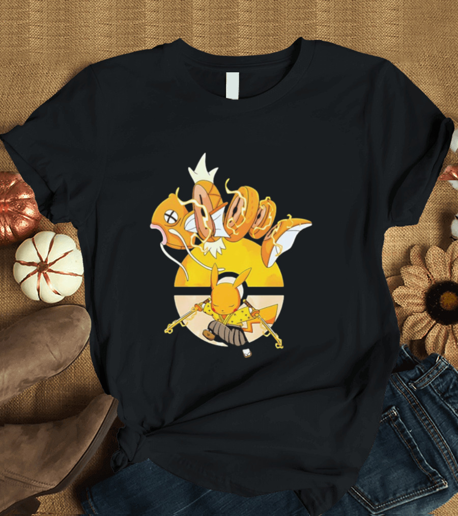 Magikarp And Pikachu Thunder Sashimi Showdown Ultimate Battle T-Shirt