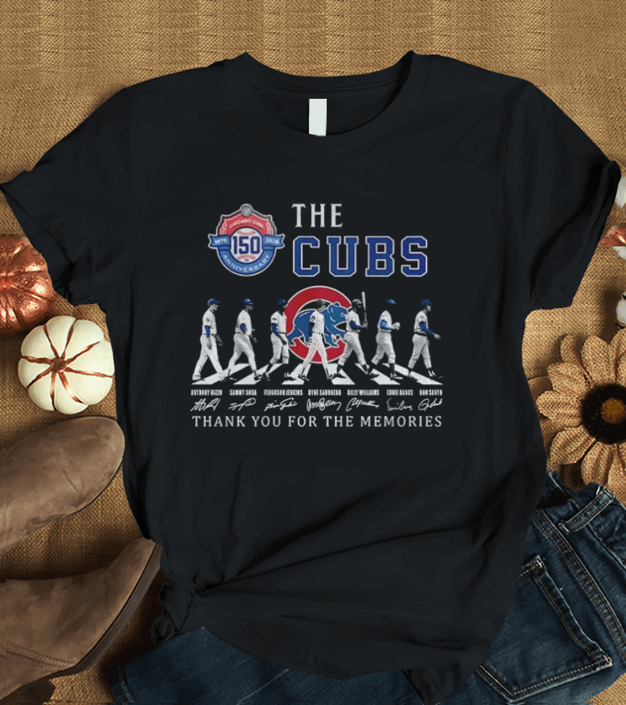 The Cubs 150th Anniversary Abbey Road Thank You For The Memories Signature T-Shirt