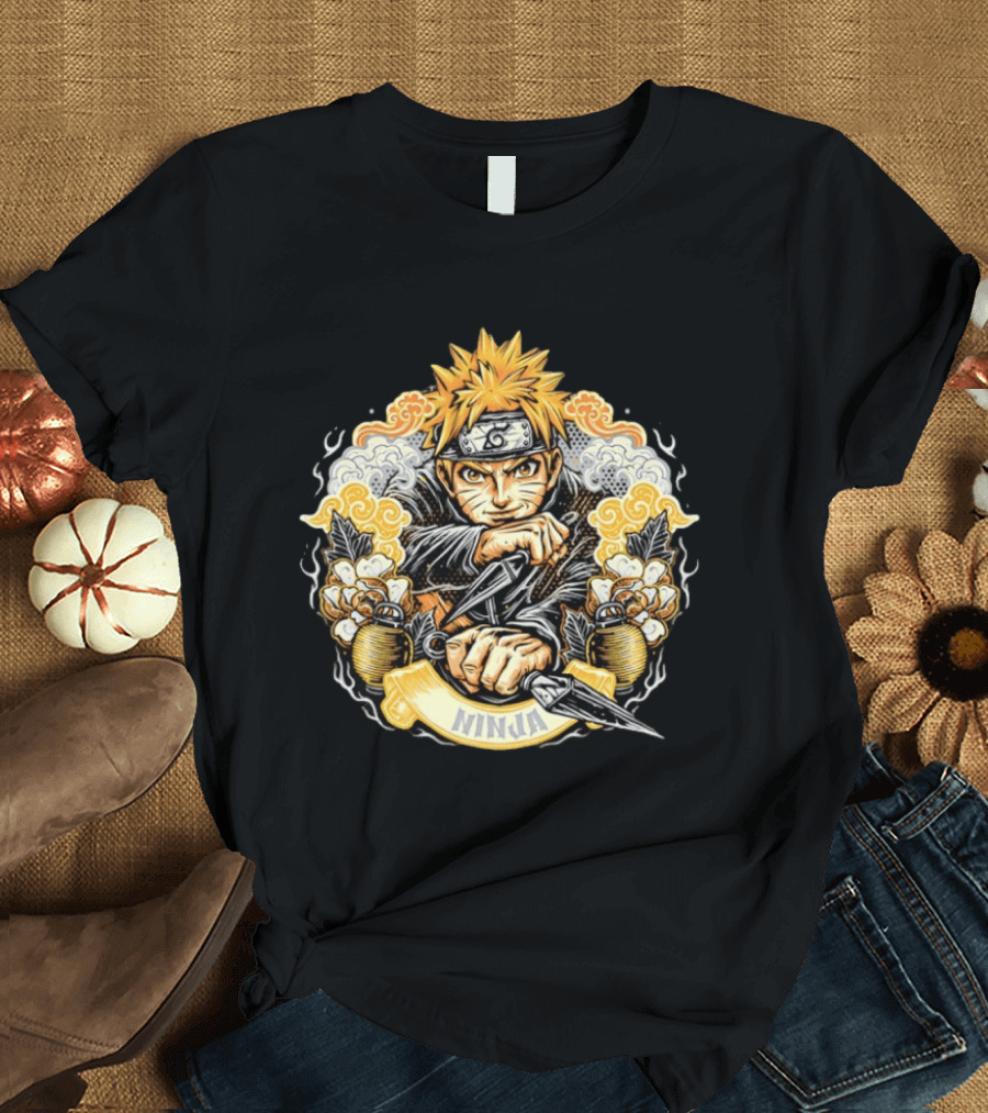 Ninja Naruto Uzumaki Kunai Warrior T-Shirt