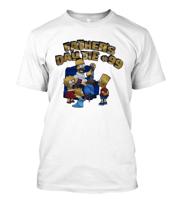 Father's Day Tie 99 Cartoon Celebration With Iconic Family Gathering T-Shirt