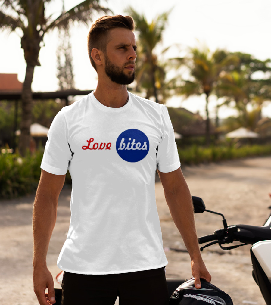 Love Bites Retro Red Blue T-Shirt