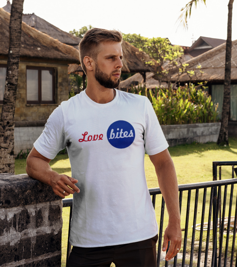 Love Bites Retro Red Blue T-Shirt