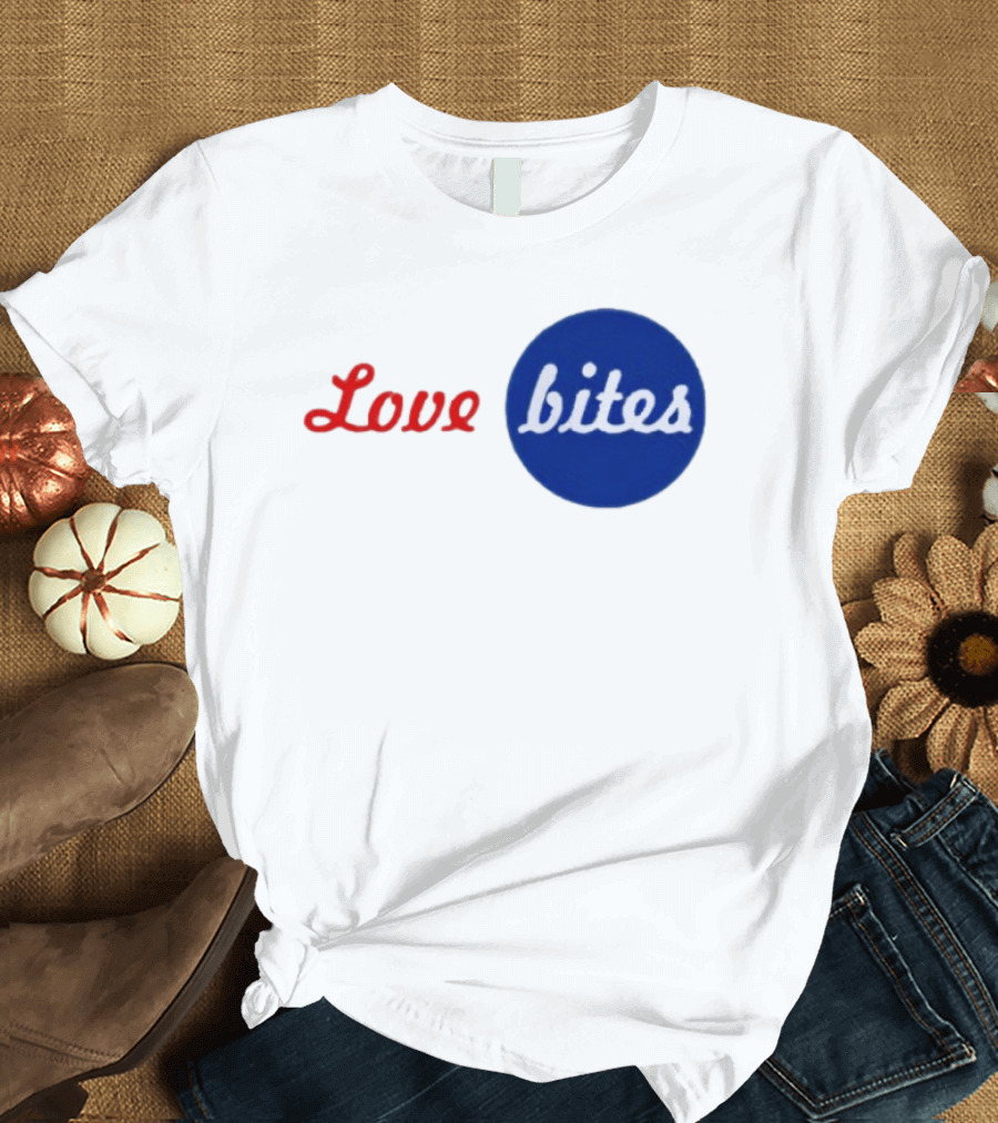 Love Bites Retro Red Blue T-Shirt