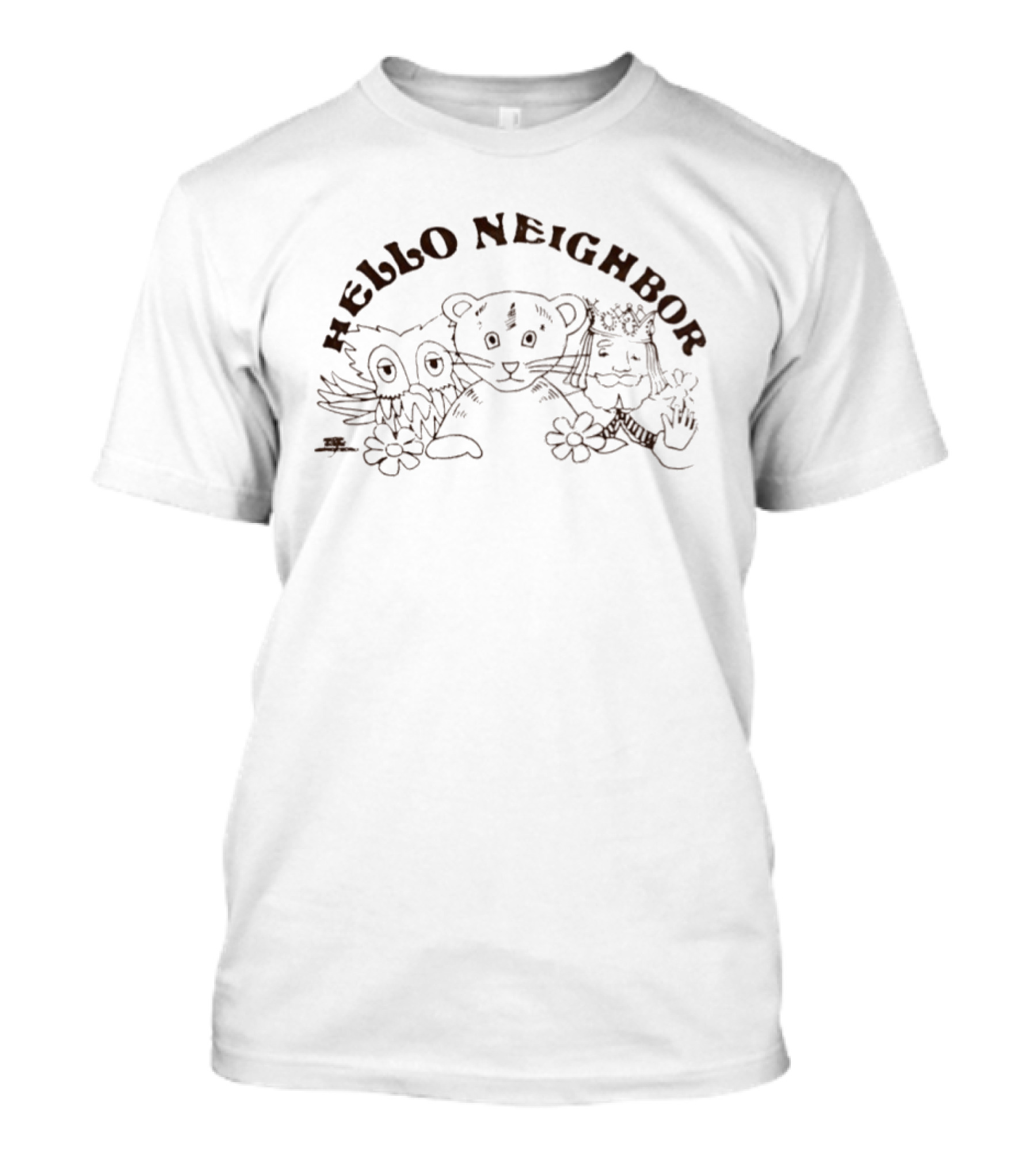 Hello Neighbor Owl Bear King Characters T-Shirt