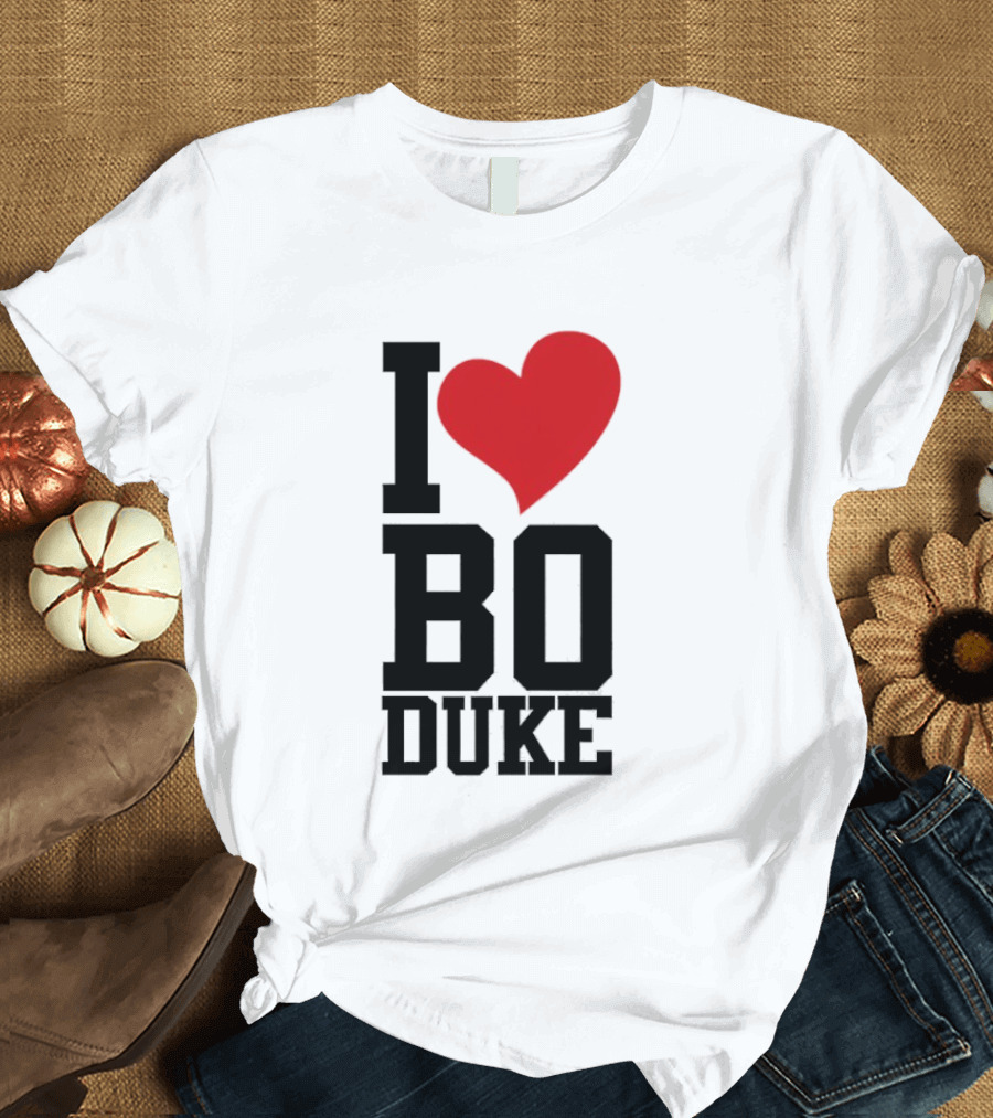 I Love Bo Duke Red Heart Classic Fan T-Shirt