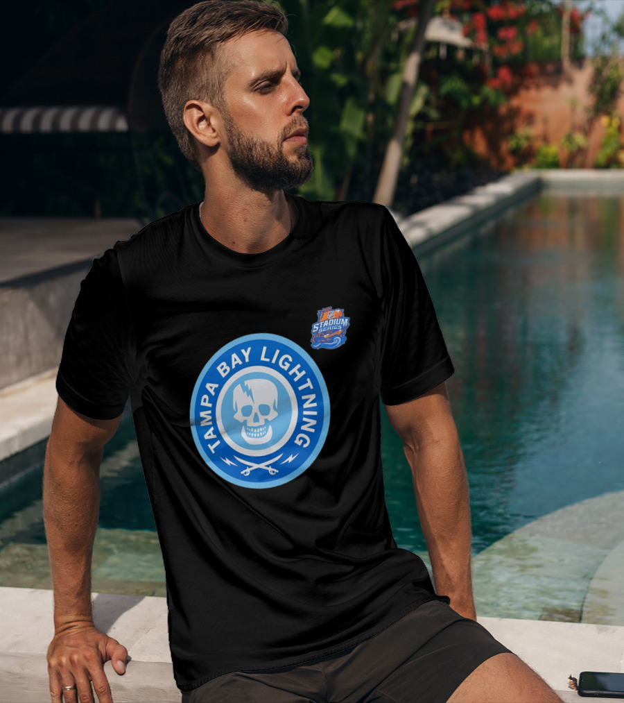 Tampa Bay Lightning Skull Circle Stadium Series T-Shirt