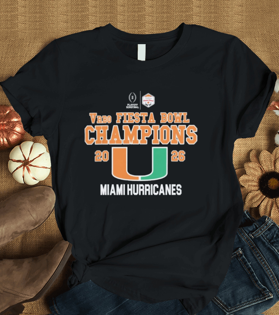Vrbo Fiesta Bowl Champions 2026 Miami Hurricanes T-Shirt