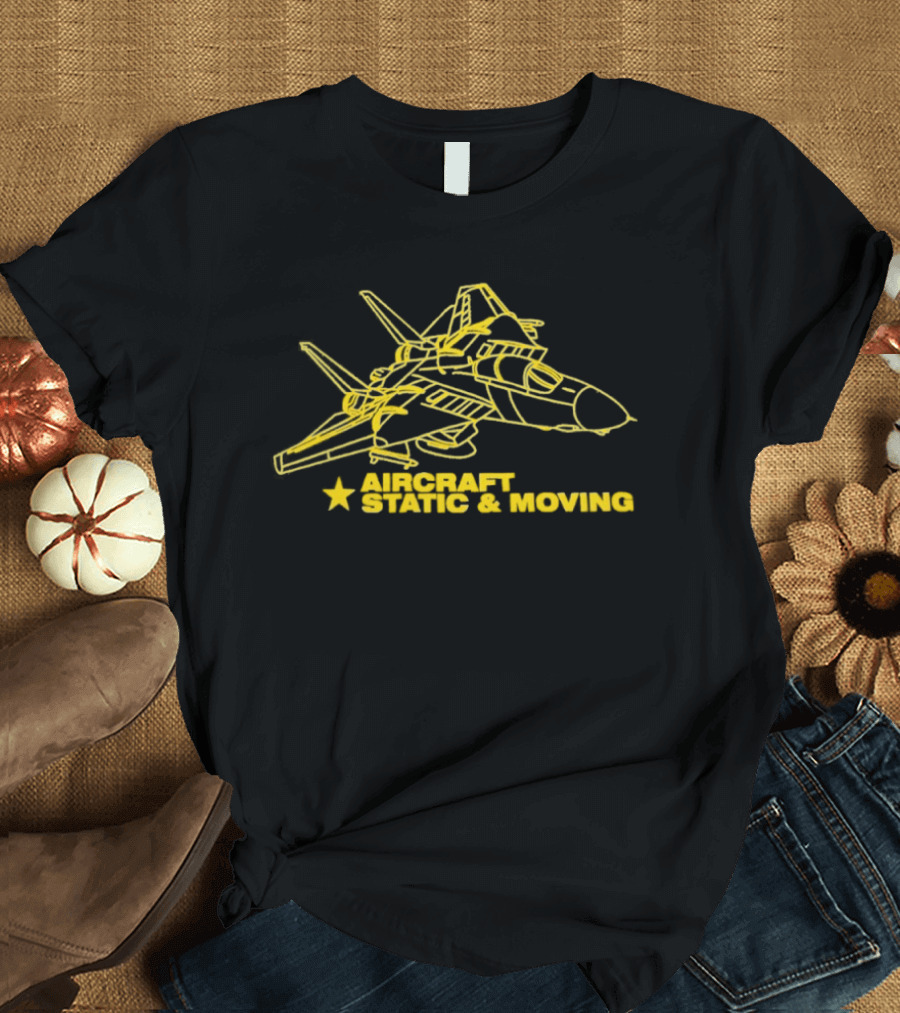 F 14 Tomcat Yellow Aircraft Static And Moving T-Shirt
