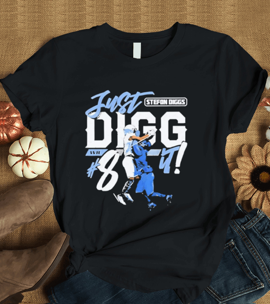 Stefon Diggs Just Digg It Number 14 Football Action T-Shirt