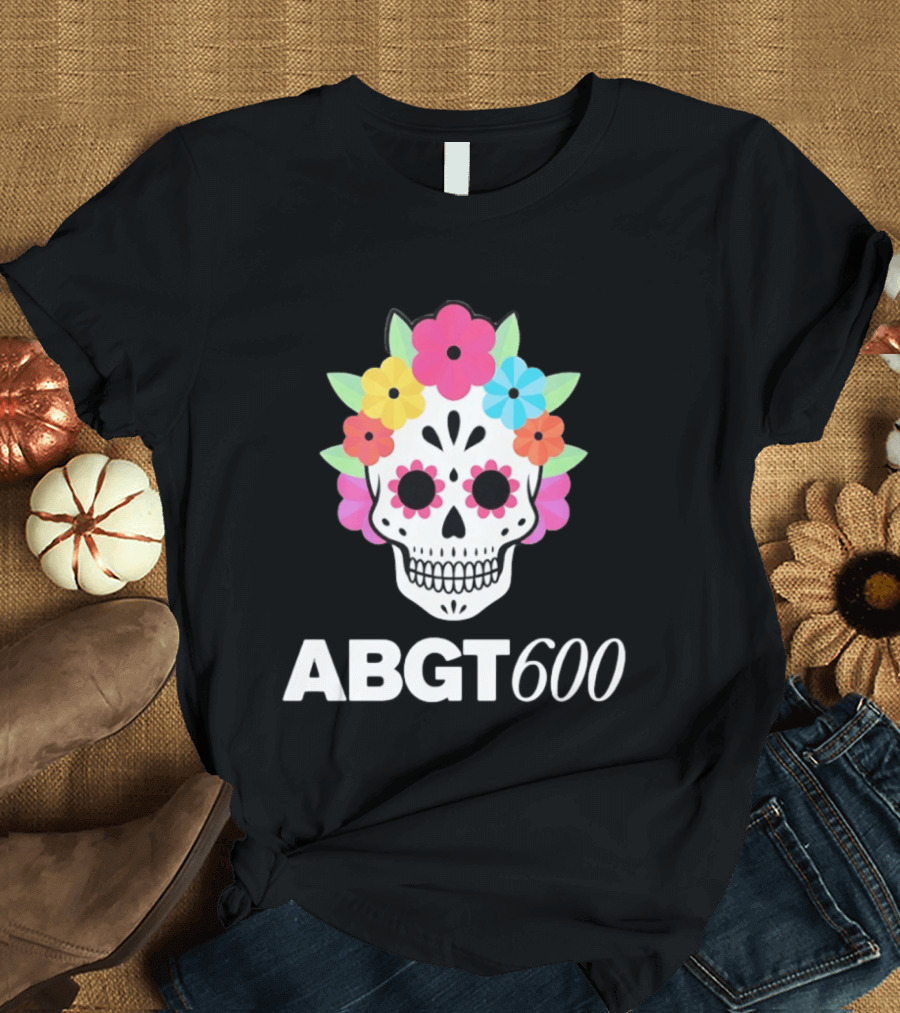 ABGT 600 Sugar Skull Colorful Floral T-Shirt