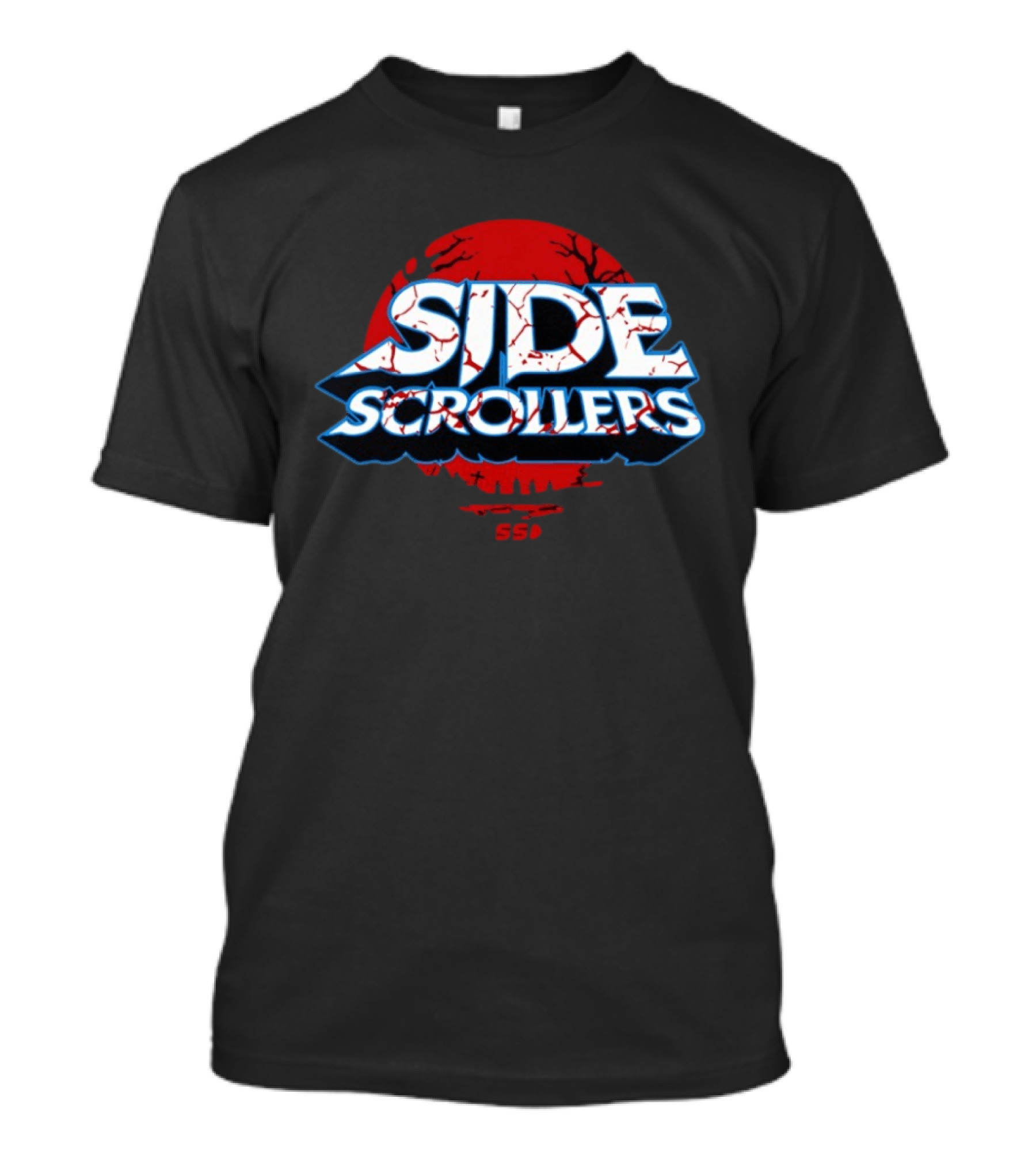 Side Scrollers Dark Vintage Red Circle Cracked T-Shirt