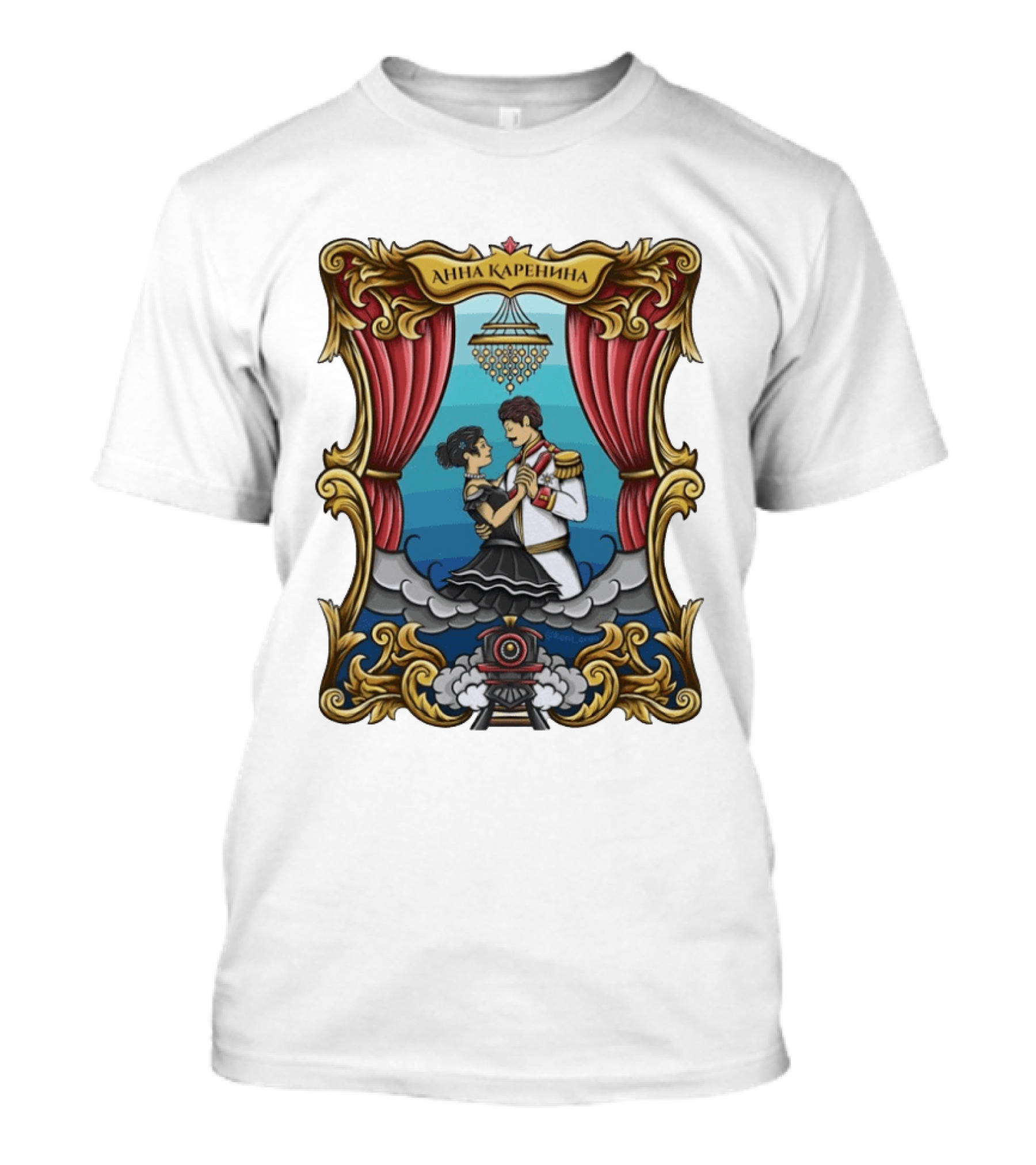 Anna Karenina Ballroom Dance Scene With Train Motif T-Shirt