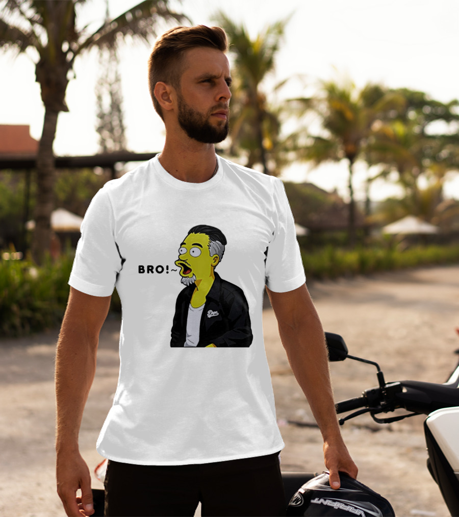 BRO The Simpson Basketball Player Inspired Character With Yellow Humor T-Shirt