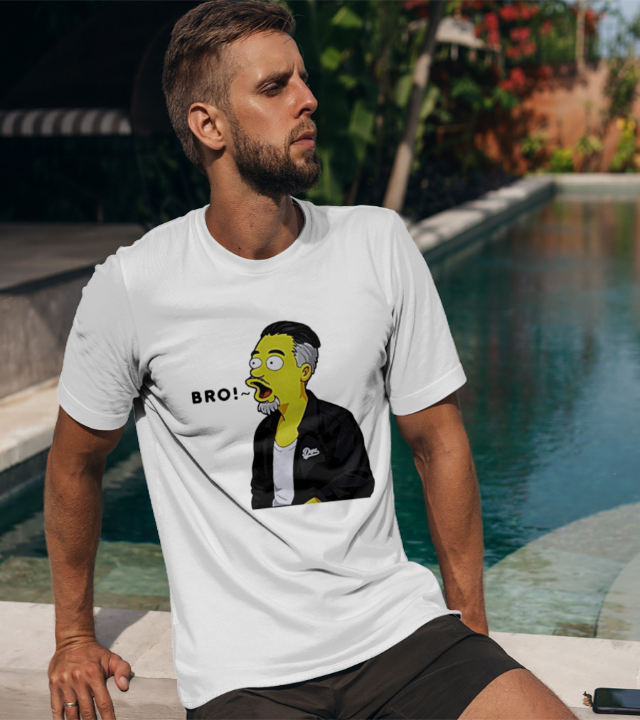 BRO The Simpson Basketball Player Inspired Character With Yellow Humor T-Shirt