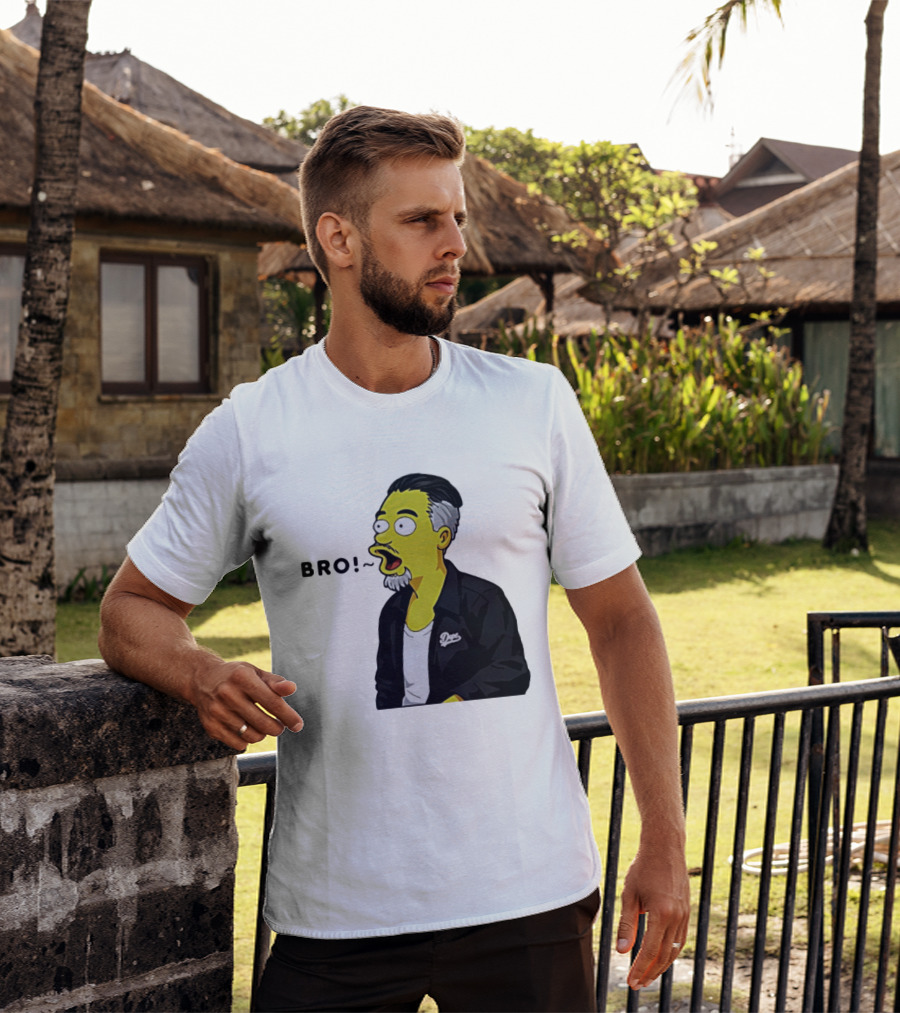 BRO The Simpson Basketball Player Inspired Character With Yellow Humor T-Shirt