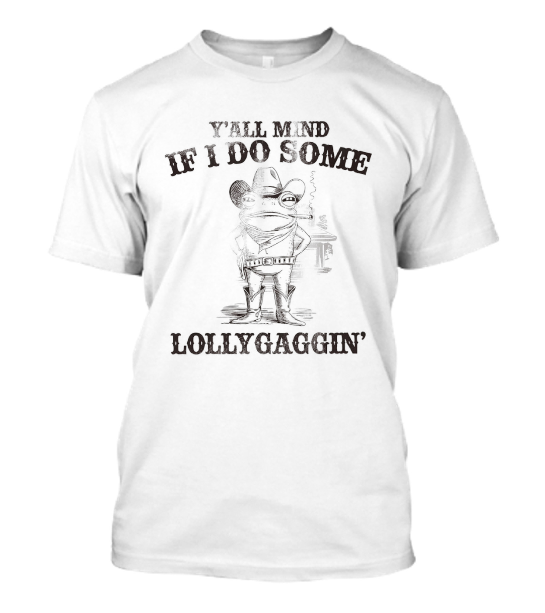 Cowboy Frog Y’all Mind If I Do Some Lollygagging Vintage T-Shirt