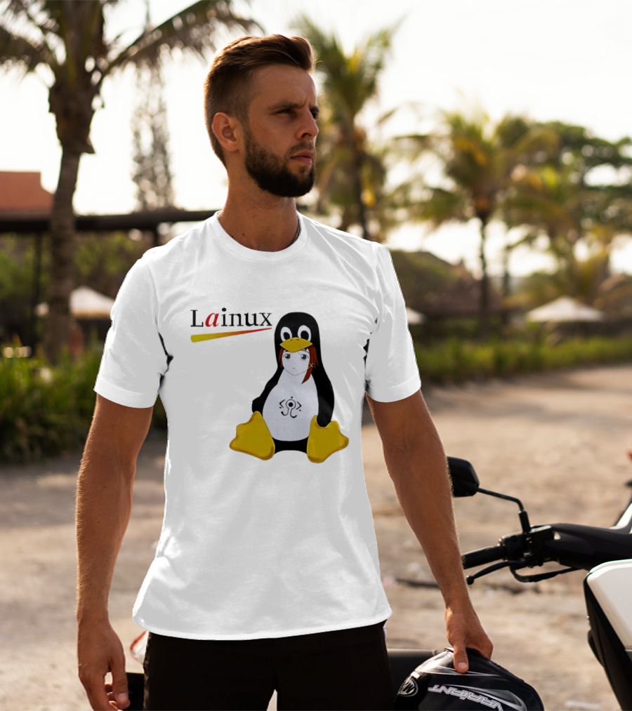 Lainux Lain Ux Linux Tux Mascot Penguin Anime T-Shirt