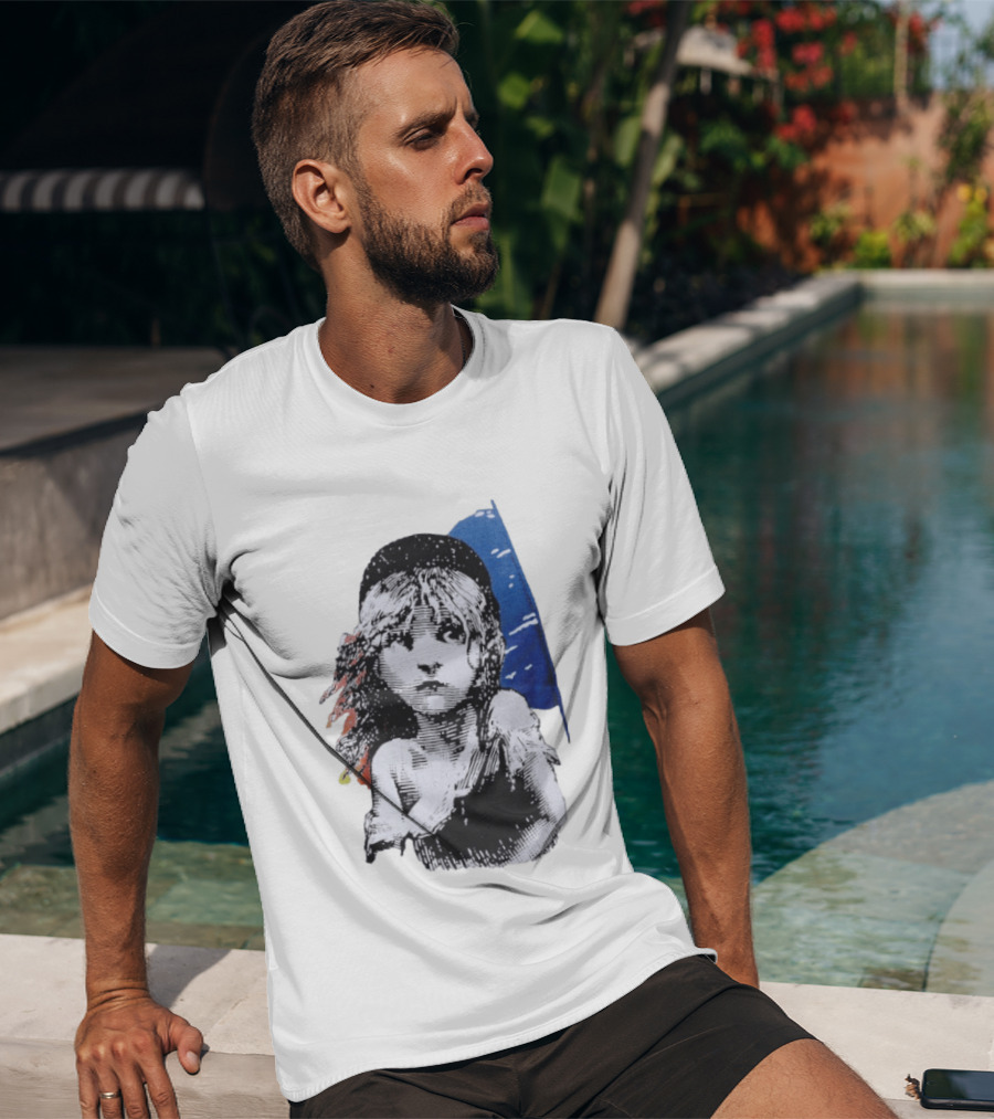Les Miserables Cosette Vintage Illustration Blue Red T-Shirt