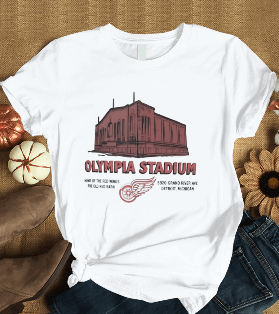 Olympia Stadium Home Of Detroit Red Wings Historic Venue In Detroit Michigan T-Shirt