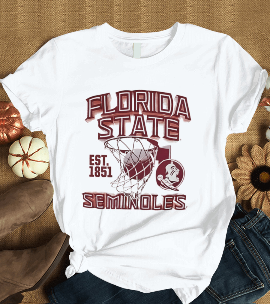 Florida State Seminoles Basketball Est 1851 Vintage Hoop T-Shirt