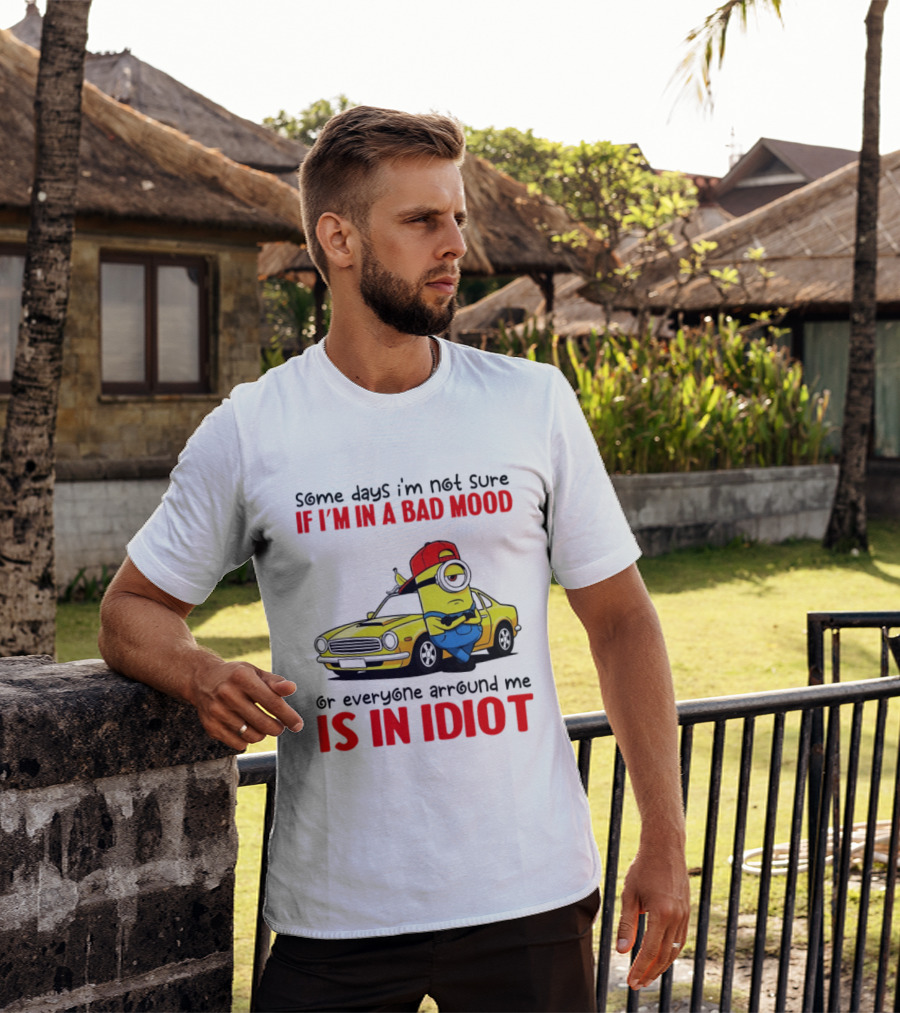 Minion Some Days I'm Not Sure If I'm In A Bad Mood Or Everyone Around Me Is An Idiot Car T-Shirt