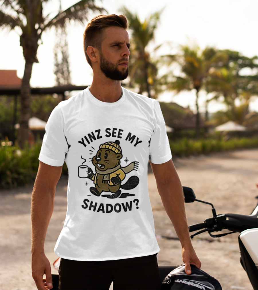 Yinz See My Shadow Pittsburgh Groundhog Day Cozy Cartoon T-Shirt