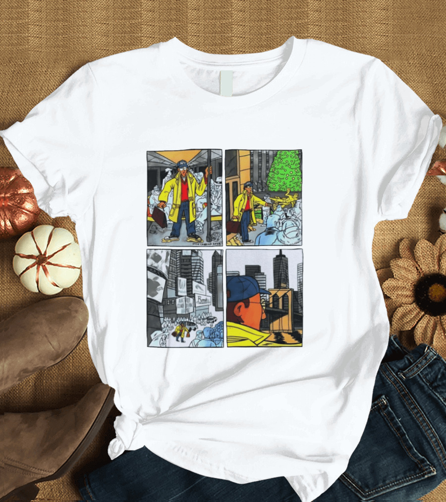 Holiday Comic Pocket NYC Urban Christmas Scenes T-Shirt