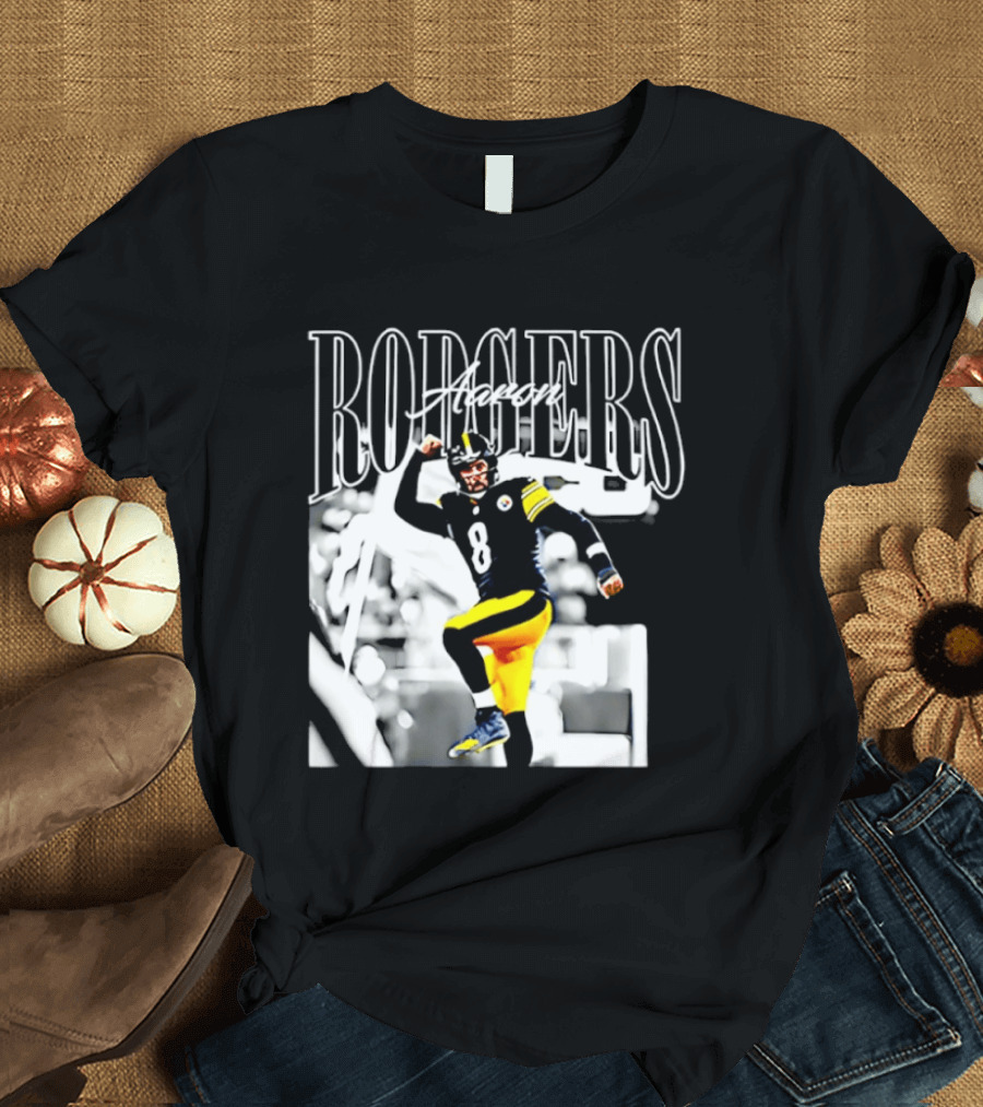 Rodgers 8 Steelers Black And Yellow Football Player T-Shirt