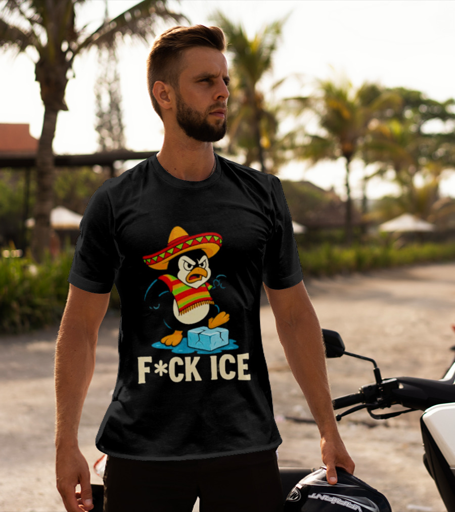 Angry Penguin Sombrero F*ck Ice T-Shirt