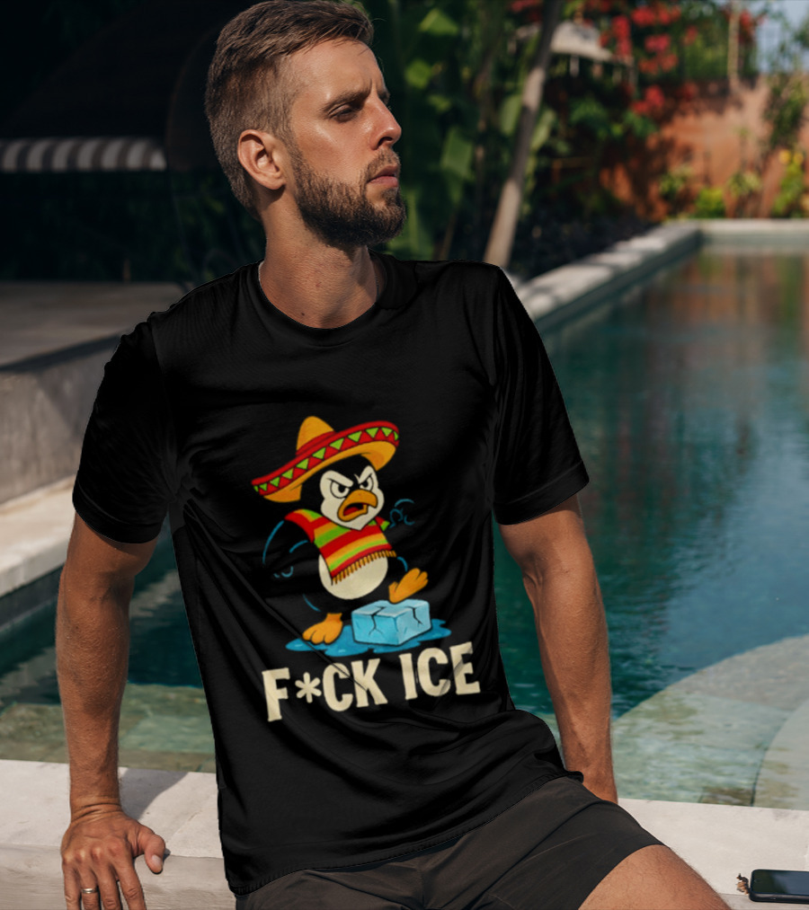 Angry Penguin Sombrero F*ck Ice T-Shirt