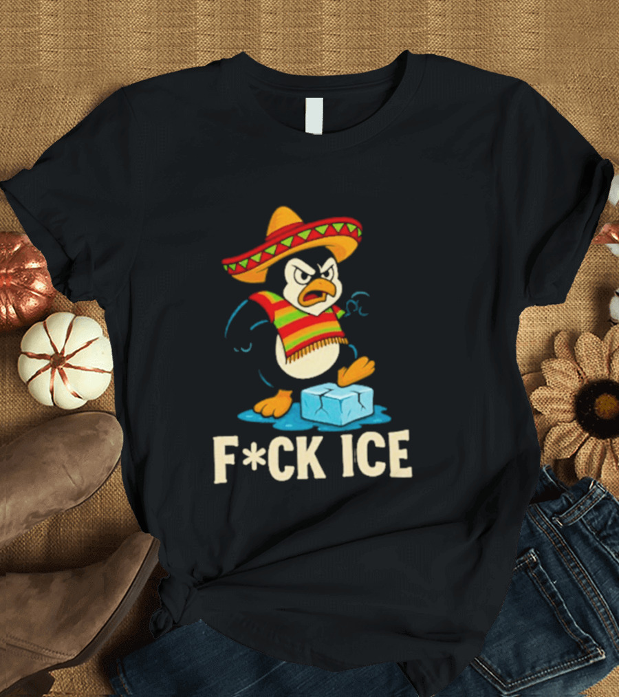 Angry Penguin Sombrero F*ck Ice T-Shirt